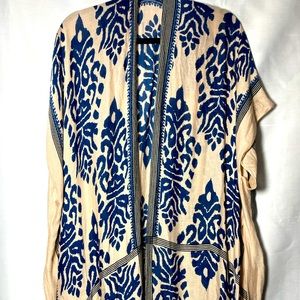 Lightweight Kimono L/XL Navy Blue + Tan